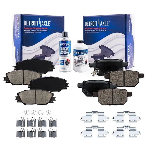 Detroit Axle - 6pc Brake Pads for Toyota 2009-2013 Matrix 2009-2010 Pontiac Vibe 2011-2016 Scion tC, Front and Rear Ceramic Brake Pads