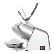KFFKFF Electric Ice Crusher Machine, 286lbs/hr Shaved Ice Maker with 4 Blades, Stainless Steel Snow Cone Machine with Bowl and Cover, 300W 2000RPM for Home and Commercial Applications, Silver