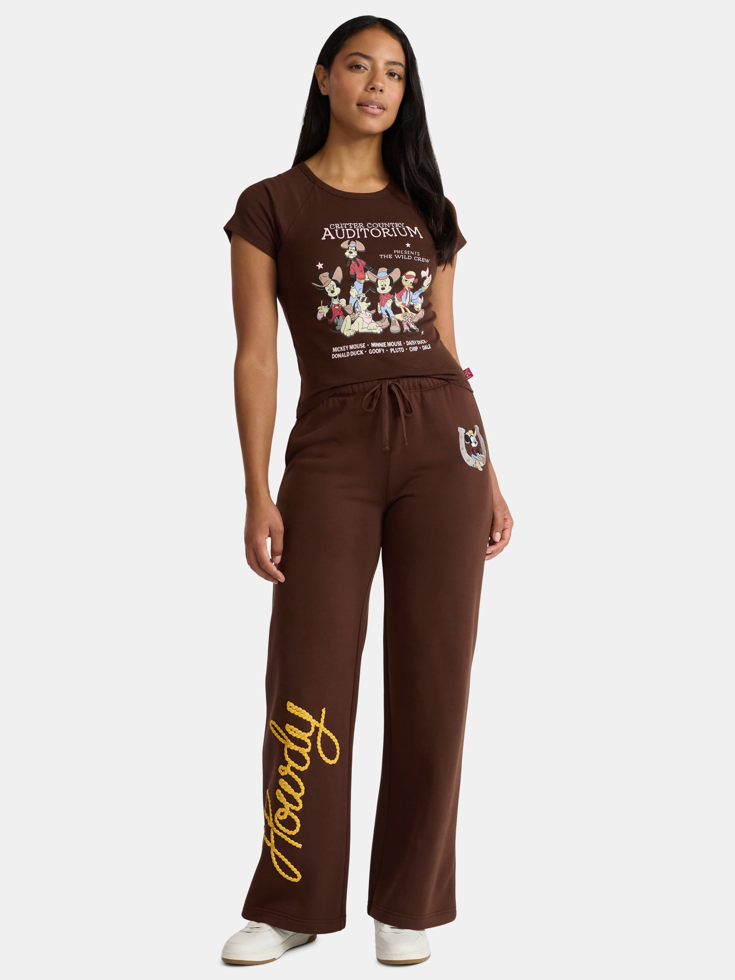 Disney Mickey and Friends Women's Graphic Baby Tee with Short Sleeves, Sizes XXS-XXL