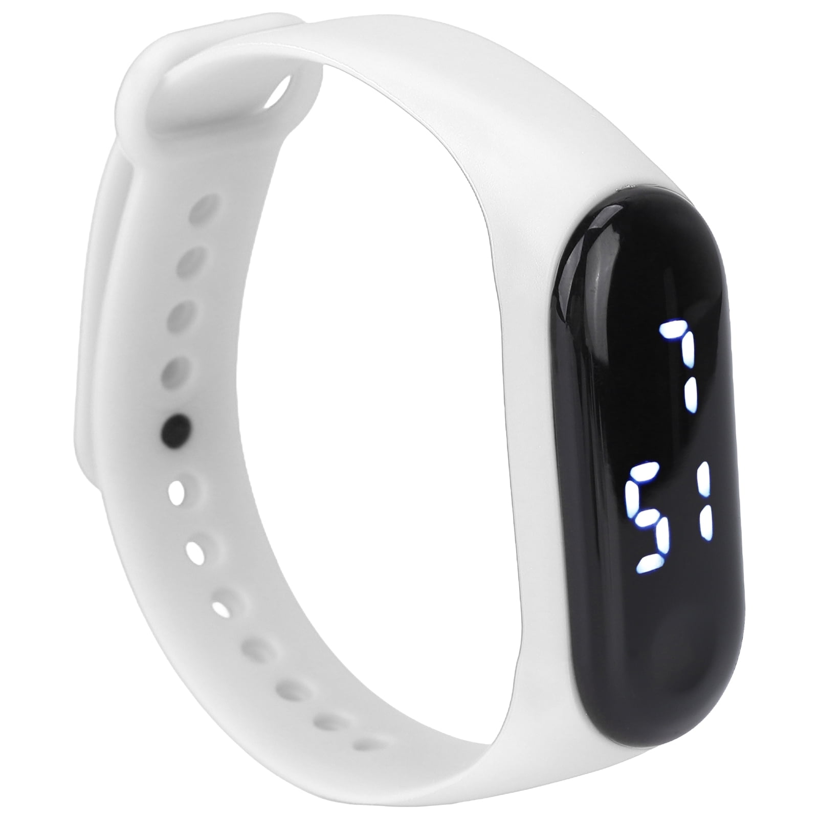 Yajisi LED Digital Watch for Students Men Women Unisex Sport Wristwatch with Silicone Strap White Plastic Case Touch Screen Casual Everyday Wear 0.47 inches / 1.2 cm Dial Thickness Minimalist Design