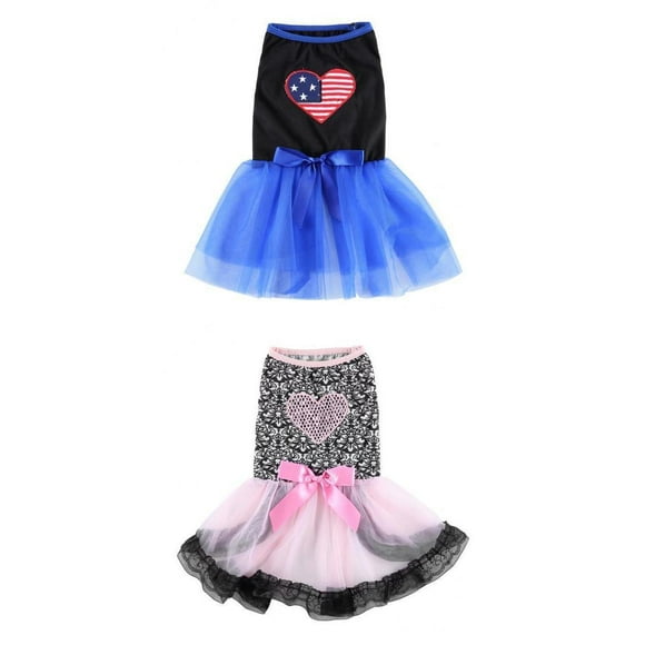 Tachiuwa 2 Packs Dogs Fashion Dress Female Dogs Wedding Party Apparel For Female Dogs