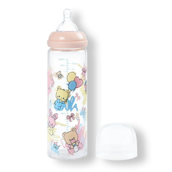 LittleForBig Adult Baby Bottle Ultra Printed Specialty Oversized Glass Feeding Baby Cuties Pattern