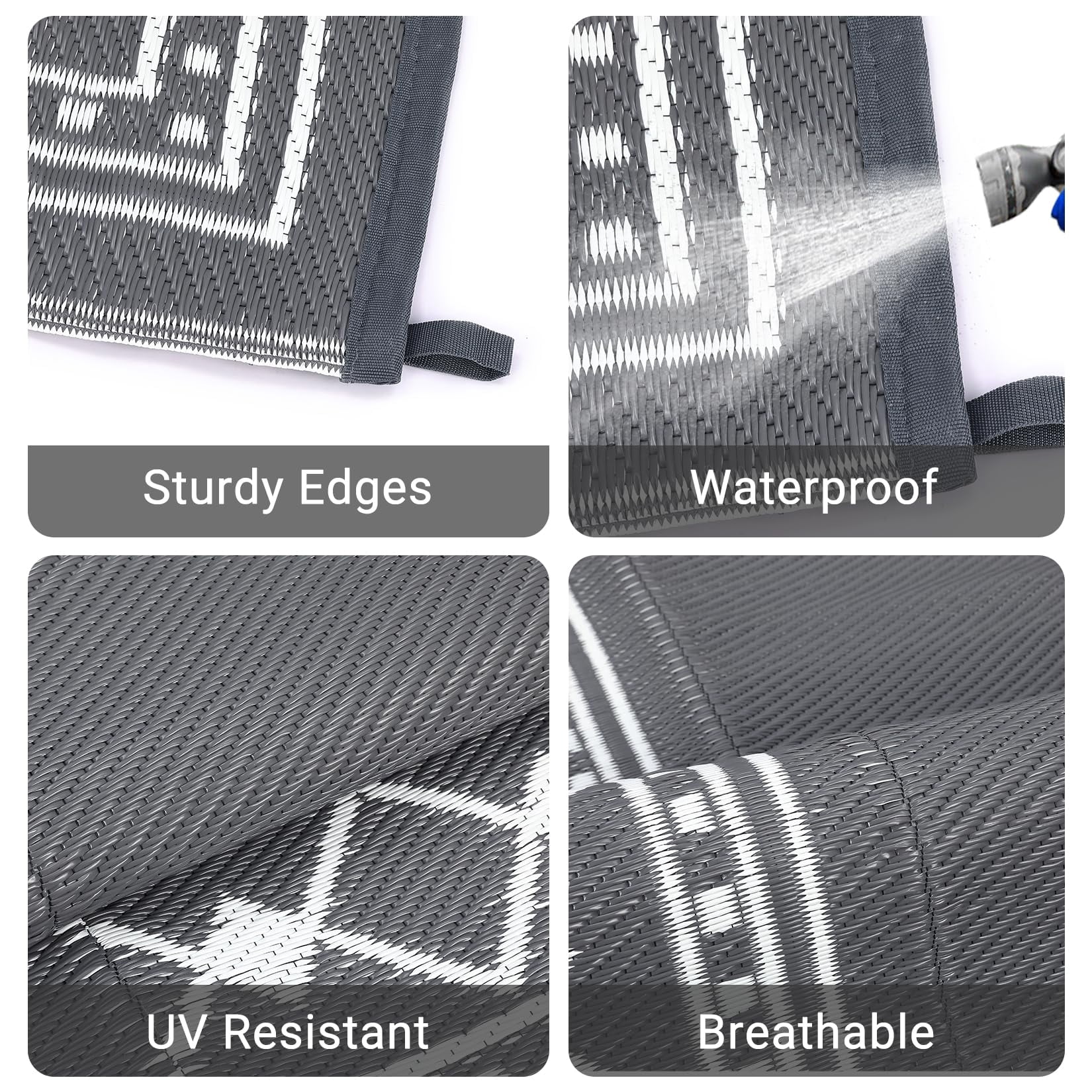 Outdoor Rug 8x10 Plastic Straw Rug Waterproof Patio Rug,Reversible Rug,Foldable Lightweight Outdoor Carpet with Storage Bag,4 Stakes,Outdoor Mat Reversible Camping Carpet Camping Mat for Deck,Garden
