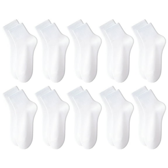 TELOLY 10Pairs Mens Ankle Socks9-13Mens Ankle Socks Size 9-11 Men's Socks ,White