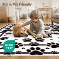 thumbnail image 4 of ODIKA Symmetrical Feline Border Whimsical Kitten Tracks Round Print Refined Structured for Home Office, Hallway, Laundry Room, Non-Slip Chair-Friendly, 4 of 7