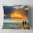 thumbnail image 2 of Designart Lovers at Beach - Seashore Photography Throw Pillow - 16x16, 2 of 5