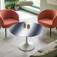 thumbnail image 4 of Ombre Navy Blue White Elastic Fitted Round Table Cover Gradient Color Waterproof Outdoor Tablecloth for Holiday Party, Picnic, Patio & Dining Fits Tables Up to 55"-60", 4 of 8