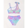 thumbnail image 3 of 2pcs Trendy Girls Leopard Print Swimsuit Set Top + Briefs Set For Summer Beach Vacation Gift, 3 of 5