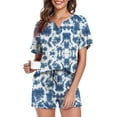 thumbnail image 4 of DreamFish Womens Pajama Sets 2 Piece Summer Ladies Short Sleeve Lounge Sleepwear with Pockets PJ Set, 4 of 6