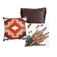 thumbnail image 4 of Chezmoi Collection Wyoming 7-Piece Southwestern Geometric Tribal Comforter Set - Printed Multicolor Beige Brown Blue Red Bedding Set, California King, 4 of 4