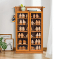 thumbnail image 4 of Magshion Bamboo 7 Tiers 18 Pairs Shoes Cabinet, Free Standing with Visible Doors, Brown, for Entryway, 4 of 9