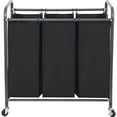 thumbnail image 1 of STO STO Laundry Sorter 3 Section, 3 Bag Laundry Hamper, Rolling Laundry Cart, Laundry Basket with Heavy Duty Lockable Wheels and Removable Bag for Clothes Storage, Black, 1 of 4