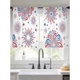 thumbnail image 2 of Independence Day Sheer Curtains 2 Panels Set Day 4th of July Ombre Blue Red Firework on White Sheer Window Curtains Light Filtering Rod Pocket Voile Drapes for Bedroom Living Room 52"x54", 2 of 9