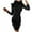 Black, variant on biudgviw Mini Dresses for Women Slim High Neck Ruffle Long Sleeve Fall Knit Dress Comfy Fashion Party Bodycon Dress