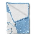 thumbnail image 2 of Animal Soft Flannel Fleece Throw Blanket, Mother Polar Bear Hugging Her Baby in the Snow North Winter Love Keeps Warm Art, Cozy Plush for Indoor and Outdoor Use, 70" x 90", Blue White, by Ambesonne, 2 of 5