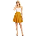 thumbnail image 4 of Made by Johnny Women's Basic Versatile Stretchy Flared Casual Midi Skater Skirt L MUSTARD, 4 of 6