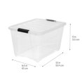 thumbnail image 3 of Contenedores de 51 litros de Almacenamiento con Tapa y Hebillas de Cierre Seguro - Paquete de 6 - Libre de PBA,  Tote de Organización, Caja Apilable Encajable - Transparente, 3 of 8