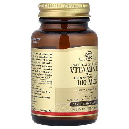 ソルガー ビタミンK2 50ベジカプセル 【Solgar】Natural Vitamin K2 Vegetable Capsules 50 vege cap
