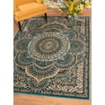 thumbnail image 2 of United Weavers 1900 01262 33 2 ft. 7 in. x 3 ft. 11 in. Antiquities Sarouk Mat Rug, Cerulean, 2 of 5