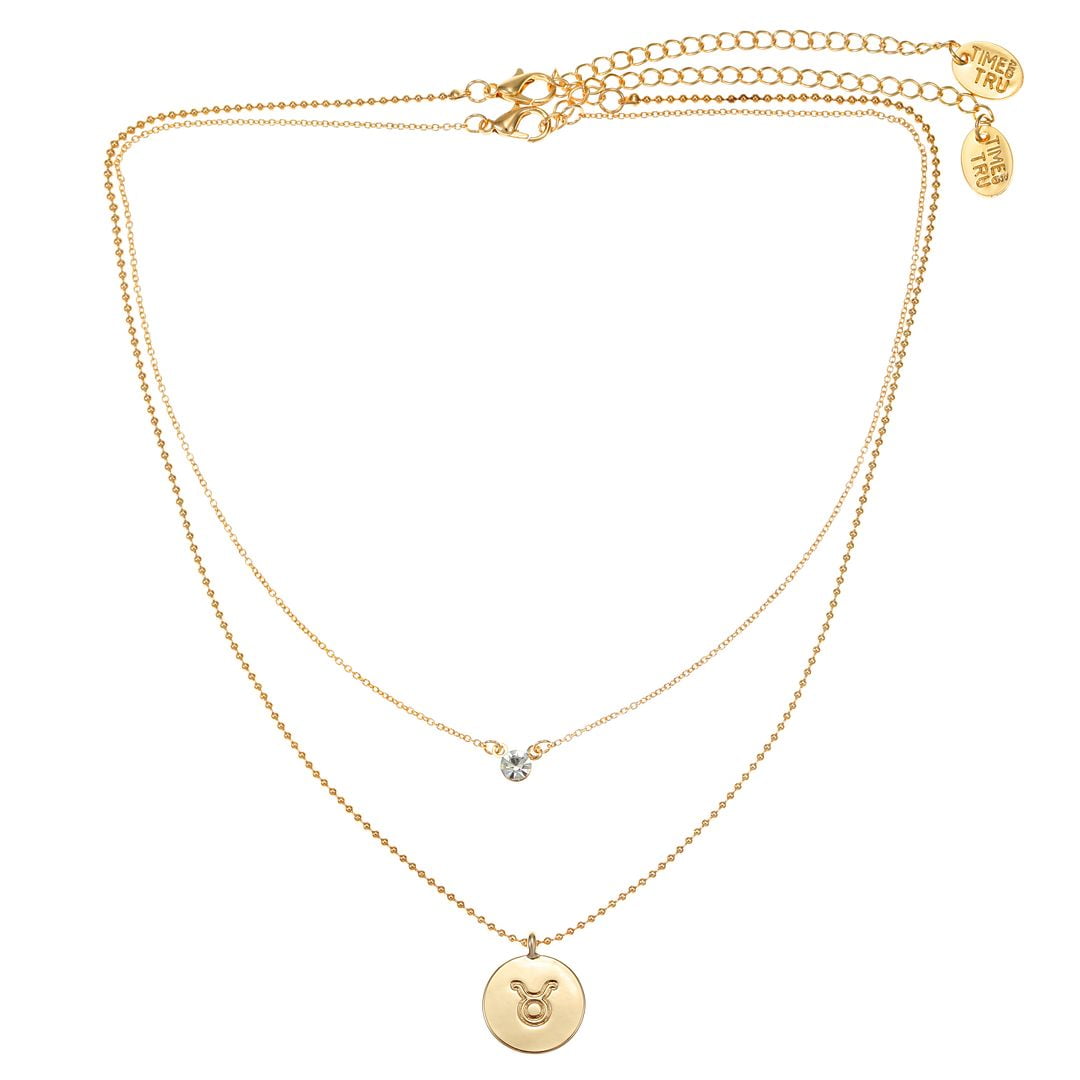 Time and Tru Women's Taurus Zodiac Necklace Set, 2-Piece