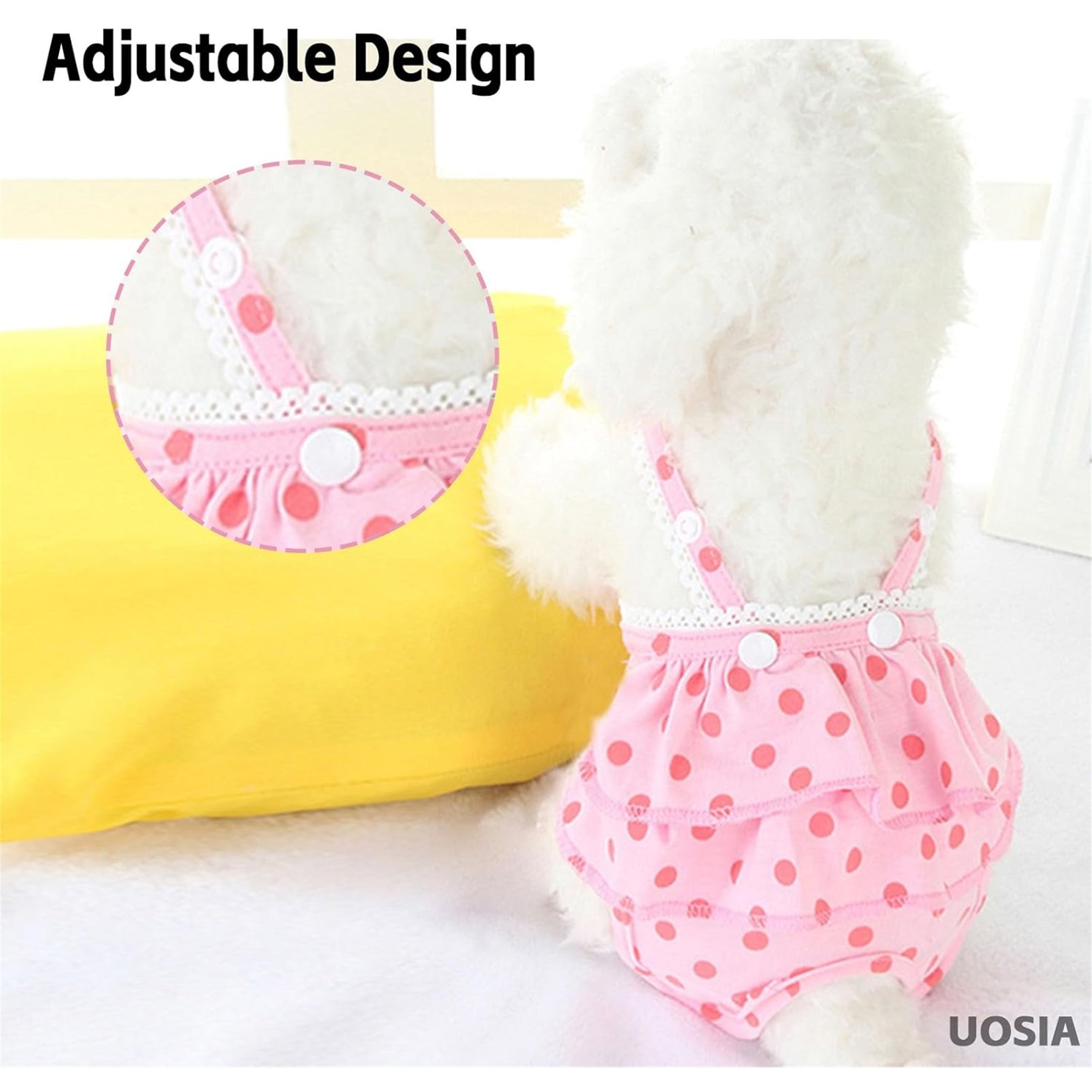 UOSIA Dog Diapers Panties with Adjustable Suspender Washable Reusable Dog Period Panties,Purple