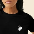 thumbnail image 5 of Dalix Heartly Ghost Embroidered Soft Cotton Short Sleeve T Shirt Womens in Black 2XL XX-Large, 5 of 5