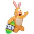 thumbnail image 4 of Northlight Inflatable LED Lighted Easter Bunny with Egg Outdoor Decoration - 4', 4 of 7