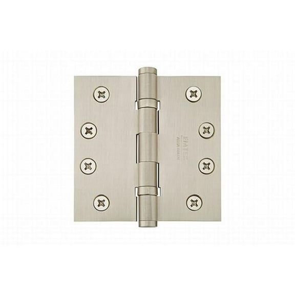 Emtek 94014US15 4 x 4 in. Square Steel Heavy Duty Ball Bearing Hinges, Satin Nickel - Set of 2