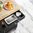 thumbnail image 5 of CRXX Kitchen Island Trolley Cart with Drawer and Storage Cabinet, Wood Top Kitchen Cart Microwave Stand for Dining Room, Black, 5 of 10