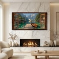 thumbnail image 3 of Lake Boat Window Canvas Wall Art - Nature Scenery Coastal Pictures Landscape Canvas Prints, Horizontal Modern Painting Artwork for Living Room Bedroom, 3 of 7