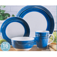 thumbnail image 2 of 16-Piece Band Blue Dinnerware Set – Plates, Bowls & Mugs for 4 | Durable Stoneware | Elegant Design, 2 of 5