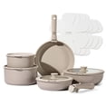 thumbnail image 1 of Carote - Juego de 5 ollas y sartenes antiadherentes de inducción con mango desmontable, juego de utensilios de cocina para caravana, apto para horno, color gris pardo, 1 of 5
