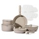 thumbnail image 1 of Carote - Juego de 5 ollas y sartenes antiadherentes de inducción con mango desmontable, juego de utensilios de cocina para caravana, apto para horno, color gris pardo, 1 of 5