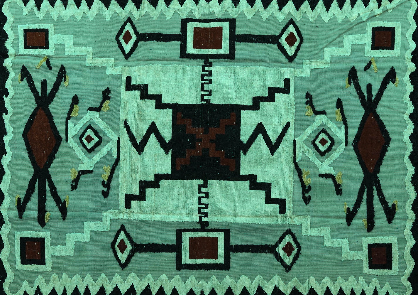 Ahgly Company Indoor Rectangle Abstract Turquoise Blue Modern Area Rugs ...