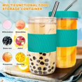 thumbnail image 4 of Boba Mason Jar S reutilizable de 22 oz con tapas y pajitas, rojo, 4 of 5