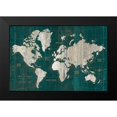 thumbnail image 2 of Wild Apple Portfolio 14x11 Black Modern Framed Museum Art Print Titled - Old World Map Teal, 2 of 5