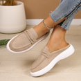 thumbnail image 5 of Women's 2026 Summer Loafers Solid Color Closed Toe Backless Mules Soft Sole Lightweight Cushioned Orthopedic Arch Support Wide Toe Box Comfort Walking Daily Footwear Khaki 36, 5 of 9