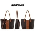 thumbnail image 5 of Montana West Tote Bags for Women Medium Top Handle Handbags with Scarf, Orange Coffee, 5 of 7
