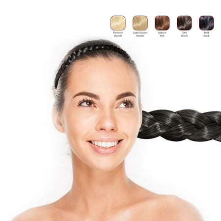 Head Float - Hollywood Hair Flat Braid Headband - Bold Black