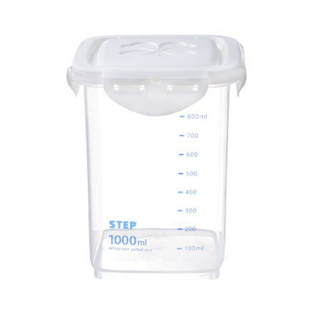 Advancent Contenedor de almacenamiento de cereales de cocina con escala, plástico transparente, para guardar alimentos, aperitivos Organizadores de utensilios de cocina Claro L