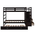 thumbnail image 4 of Twin Over Twin Bunk Bed with Trundle and Staircase, Solid Wood Bunk Bed Frame with 4 Storage Drawers and Guardrails, No Box Spring Needed, 4 of 7