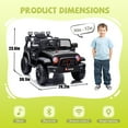 thumbnail image 4 of Okybaby 12V Kids Ride on Truck Car with Parents Remote,Electric Power Ride on Toy Car with LED Light,USB/TF Slot,Bluetooth,MP3,Ride on Truck Car for Kids Aged 3+, Black, 4 of 7