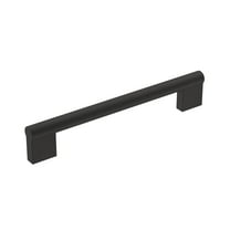 Amerock Versa 6-5/16 inch (160mm) Center-to-Center Matte Black Cabinet Pull, 5 Pack