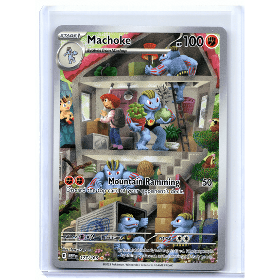Pokemon Scarlet & Violet 151 Machoke Holo Illustration Rare #177/165 English Moderately Played