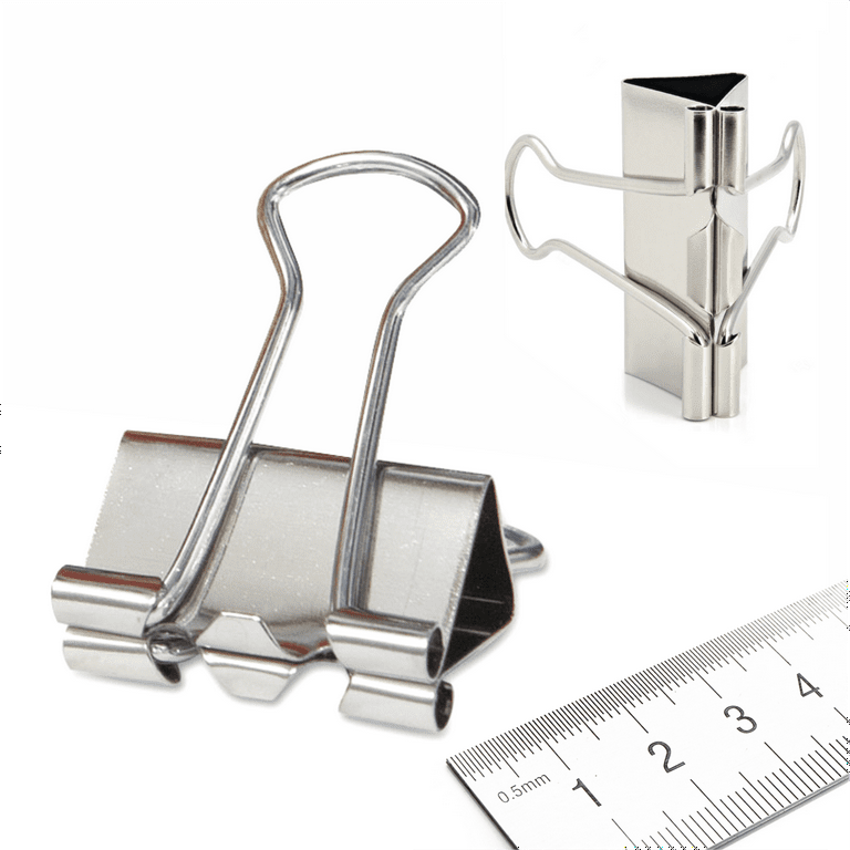 Rubex Binder Clips, Silver Small Medium Large Binder Clips, Jumbo Binder  Clips, Paper Binder Clips, Big Metal Paper Clamps for Notebooks, Envelopes