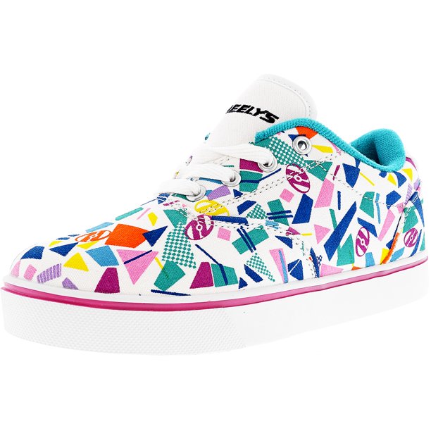 Heelys Heelys Launch White/Teal/Multi Geo AnkleHigh Fashion Sneaker