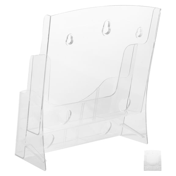Bank Brochure Rack Tri-fold Catalog A4 Display Table Top Document Holder Postcards Transparent