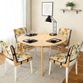 thumbnail image 3 of TSOVTHRID Floral White Yellow Print Quilted Dining Chair Slipcovers Stretchy Comfy Chair Seat Covers Washable Removable Seat Cushion Covers with Detachable Strap, Set of 1, 3 of 7