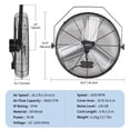 thumbnail image 2 of 20 Inch Wall Mount Fan, 4800 CFM 3 Speeds High Velocity Industrial Fan with 360° Tilt Head, IP44 Waterproof Heavy-Duty Aluminum Blades for Workshop, Warehouse, Greenhouse, Commercial, 2 of 8
