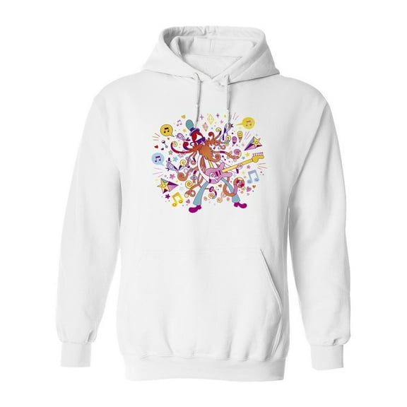 Colorful Guitar Player Hoodie Men -Image by Shutterstock, Male x-Large
